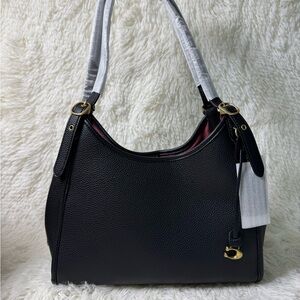Coach Bella Medium Leather Shoulder Bag In Black